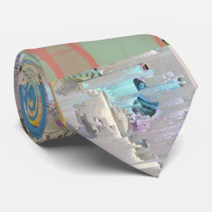 Traditional Patchwork Geometric Glitch Mosaic Tie