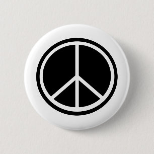 Traditional peace symbol 6 cm round badge