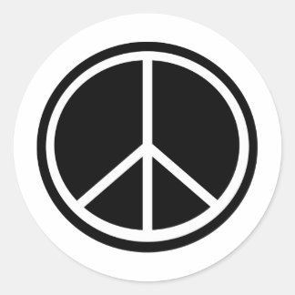 Traditional peace symbol classic round sticker