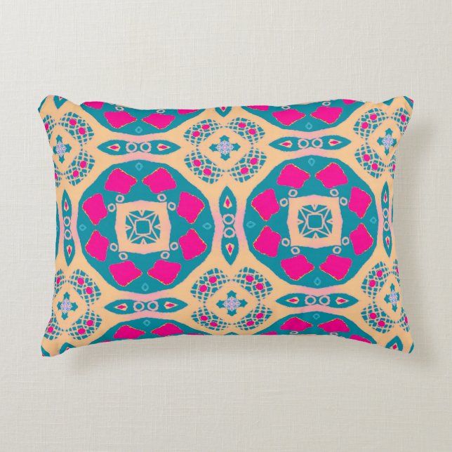 Traditional, Peruvian patchwork, tile pattern Decorative Cushion (Front)