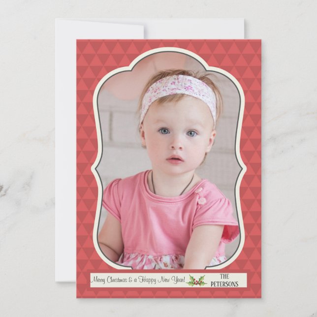 Traditional Photo Frame Holiday Card Verticle (Front)