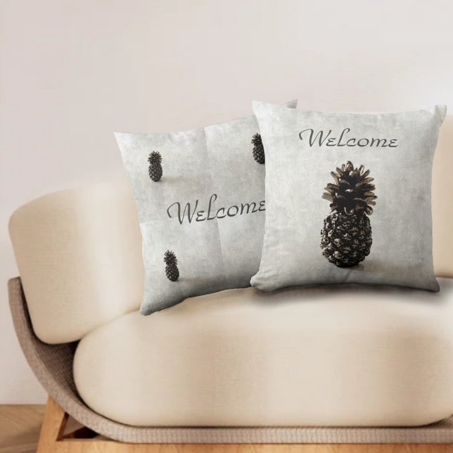 Traditional Pineapple Welcome Gray Cushion (Creator Uploaded)