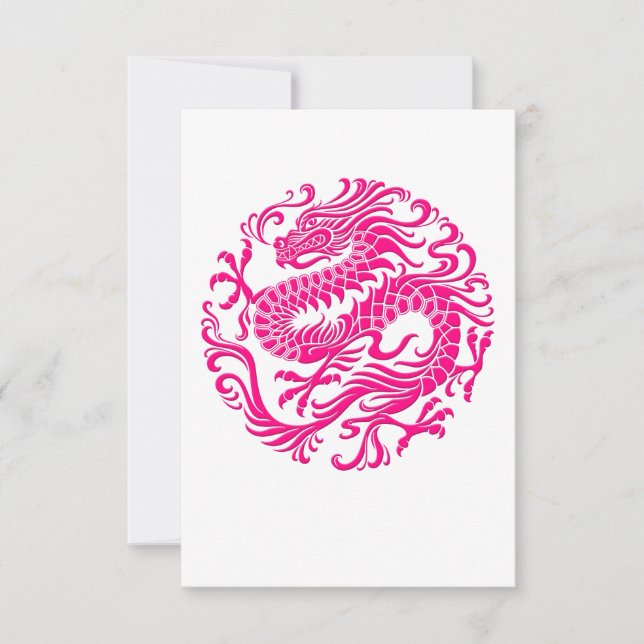 Traditional Pink Chinese Dragon Circle (Front)