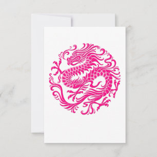 Traditional Pink Chinese Dragon Circle