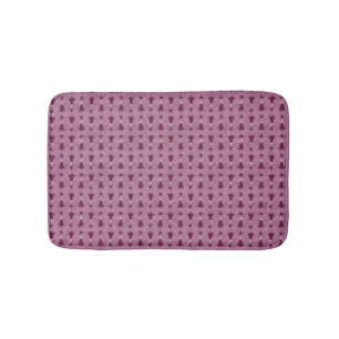 Traditional Pink Christmas Trees & Reindeer Bath Mat