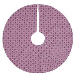 Traditional Pink Christmas Trees & Reindeer Brushed Polyester Tree Skirt