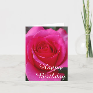 Traditional Pink Rose Birthday Card