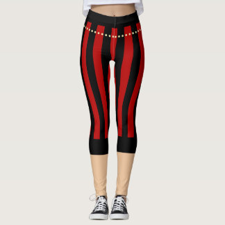 Traditional Pirate Pants Red Black Leggings