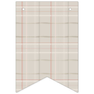 Traditional Plaid Cosy Cabin Beige Check Christmas Bunting