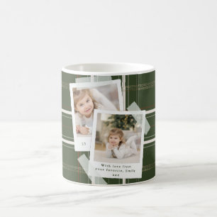 Traditional Plaid Cosy Cabin Green Check Photos Coffee Mug