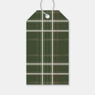 Traditional Plaid Cozy Log Cabin Green Christmas Gift Tags