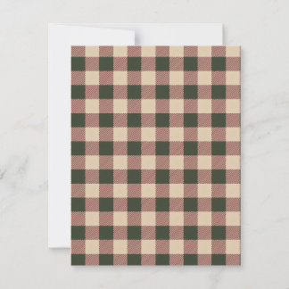 Traditional plaid green red and beige wrapping card
