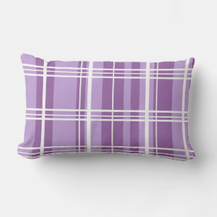 Traditional Plaid Purple Shades with White Lumbar Cushion