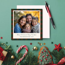 Traditional Plaid/Tartan Holiday Photo Card
