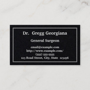 Traditional & Plain General Surgeon Business Card