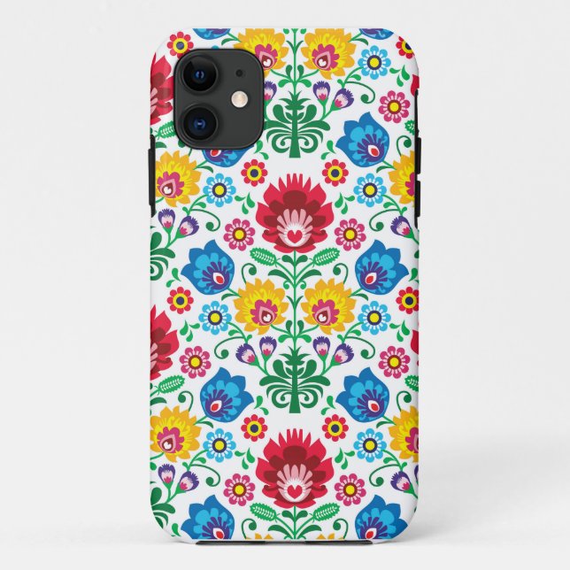 Traditional Polish floral folk embroidery pattern Case-Mate iPhone Case (Back)