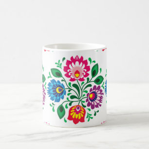 Traditional Polish floral folk embroidery pattern Coffee Mug