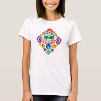 Traditional Polish floral folk embroidery pattern