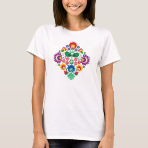 Traditional Polish floral folk embroidery pattern T-Shirt