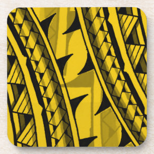 Traditional Polynesian tribal design/tattoo Coaster