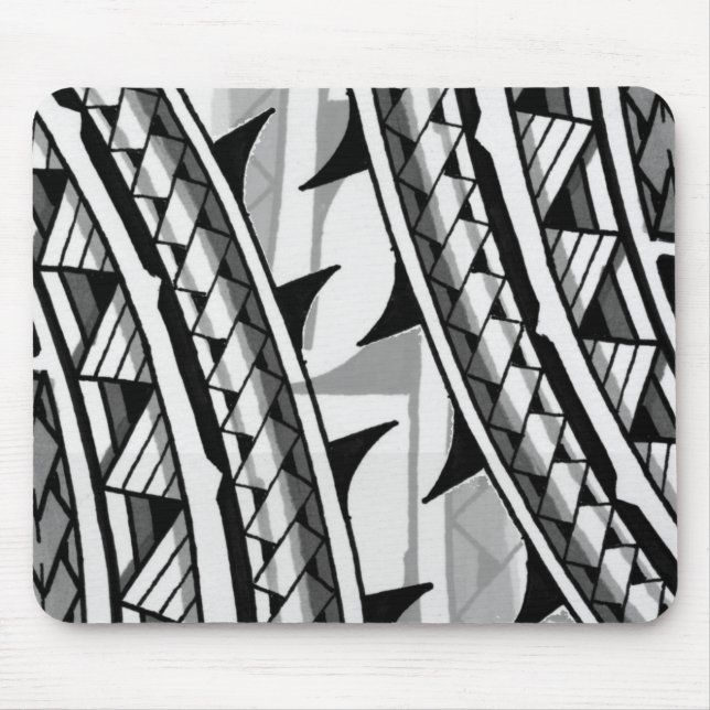 Traditional Polynesian tribal design/tattoo Mouse Mat (Front)