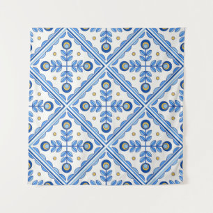 Traditional Portugal Lisbon azulejo ceramic tiles. Tapestry