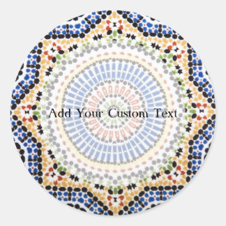 Traditional Portuguese Azulejo Tile Pattern Classic Round Sticker