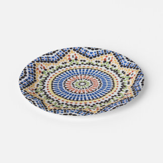 Traditional Portuguese Azulejo Tile Pattern Paper Plate