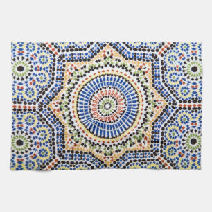 Traditional Portuguese Azulejo Tile Pattern Tea Towel