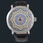 Traditional Portuguese Azulejo Tile Pattern Watch<br><div class="desc">Traditional Portuguese Azulejo Tile Pattern Spanish and Portuguese Accent Mens Womens Unisex Watch</div>