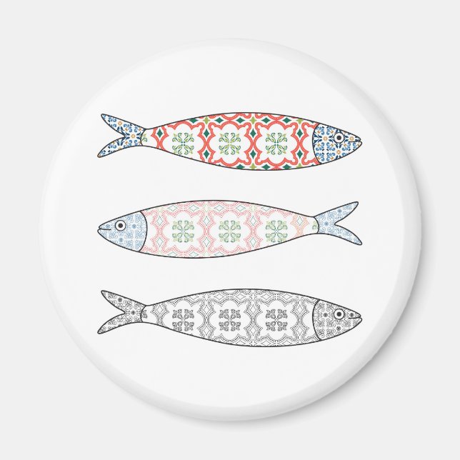 Traditional Portuguese icon. Colored sardines Magnet (Front)