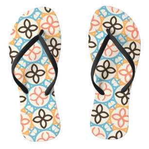 Traditional Portuguese Spanish Moroccan Mosaic Flip Flops