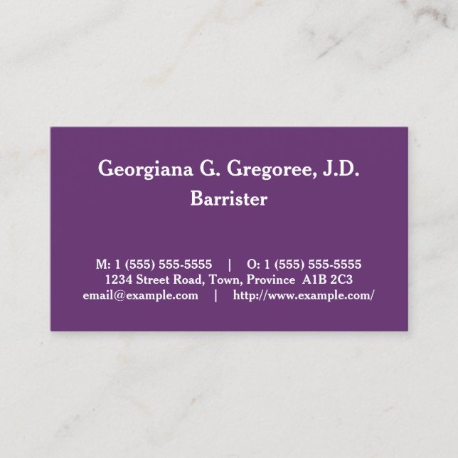 Traditional, Professional Attorney Business Card (Front)