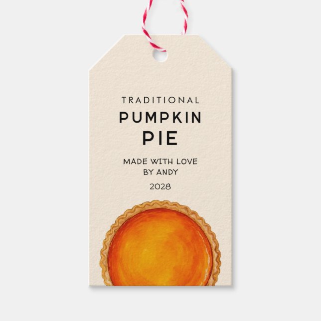 Traditional pumpkin pie food Jar Labels (Front)