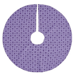 Traditional Purple Christmas Trees & Reindeer Brushed Polyester Tree Skirt
