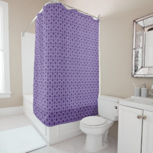 Traditional Purple Christmas Trees & Reindeer Shower Curtain