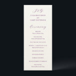 Traditional Purple Elegant Wedding Programme<br><div class="desc">Classic style wedding program featuring a simple design with your monogram and the headers in an elegant calligraphy.</div>