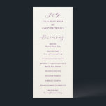 Traditional Purple Elegant Wedding Programme<br><div class="desc">Classic style wedding program featuring a simple design with your monogram and the headers in an elegant calligraphy.</div>