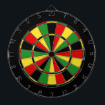 Traditional Rasta Dartboard<br><div class="desc">The classic dartboard design in green,  yellow,  and red.</div>