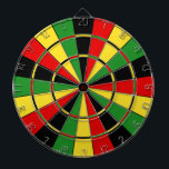 Traditional Rasta Dartboard<br><div class="desc">The classic dartboard design in green,  yellow,  and red.</div>