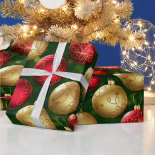 Traditional  Red and Gold Holiday Collection  Wrapping Paper