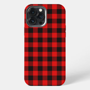Traditional Red Black Buffalo Check Plaid Pattern iPhone 13 Pro Max Case