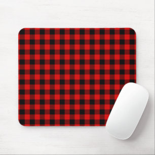 Traditional Red Black Buffalo Check Plaid Pattern Mouse Mat