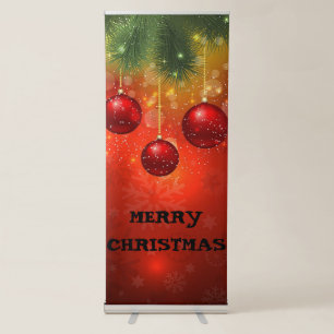 Traditional Red Christmas Baubles Welcome Retractable Banner
