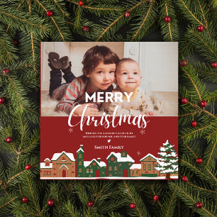 Traditional Red Christmas Custom Holiday Photo