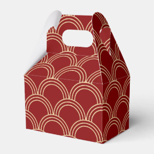 Traditional Red & Gold Chinese Pattern Favour Box