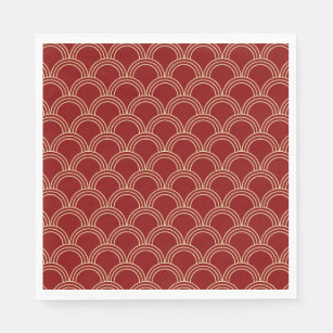 Traditional Red & Gold Chinese Pattern Napkin