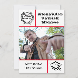 Traditional Red - Graduation Invitation