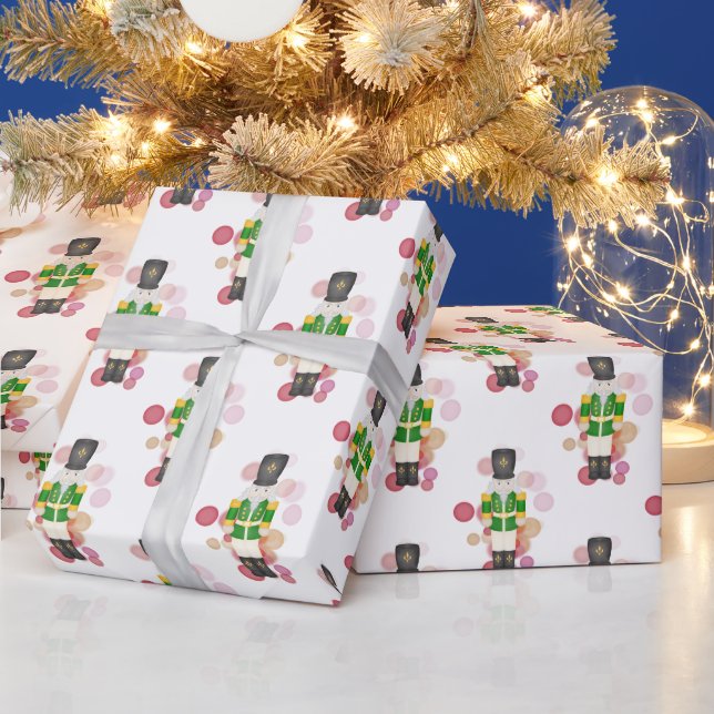 Traditional Red & Green Christmas Nutcracker Wrapping Paper (Holidays)