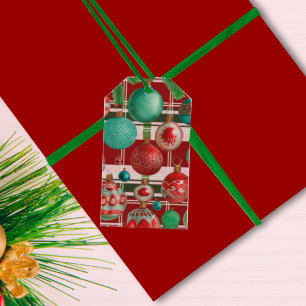 Traditional Red Green Plaid Holiday Gift Tags